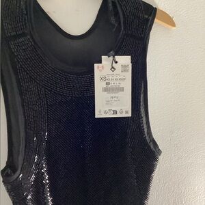 Zara Black Shimmer Tank Top